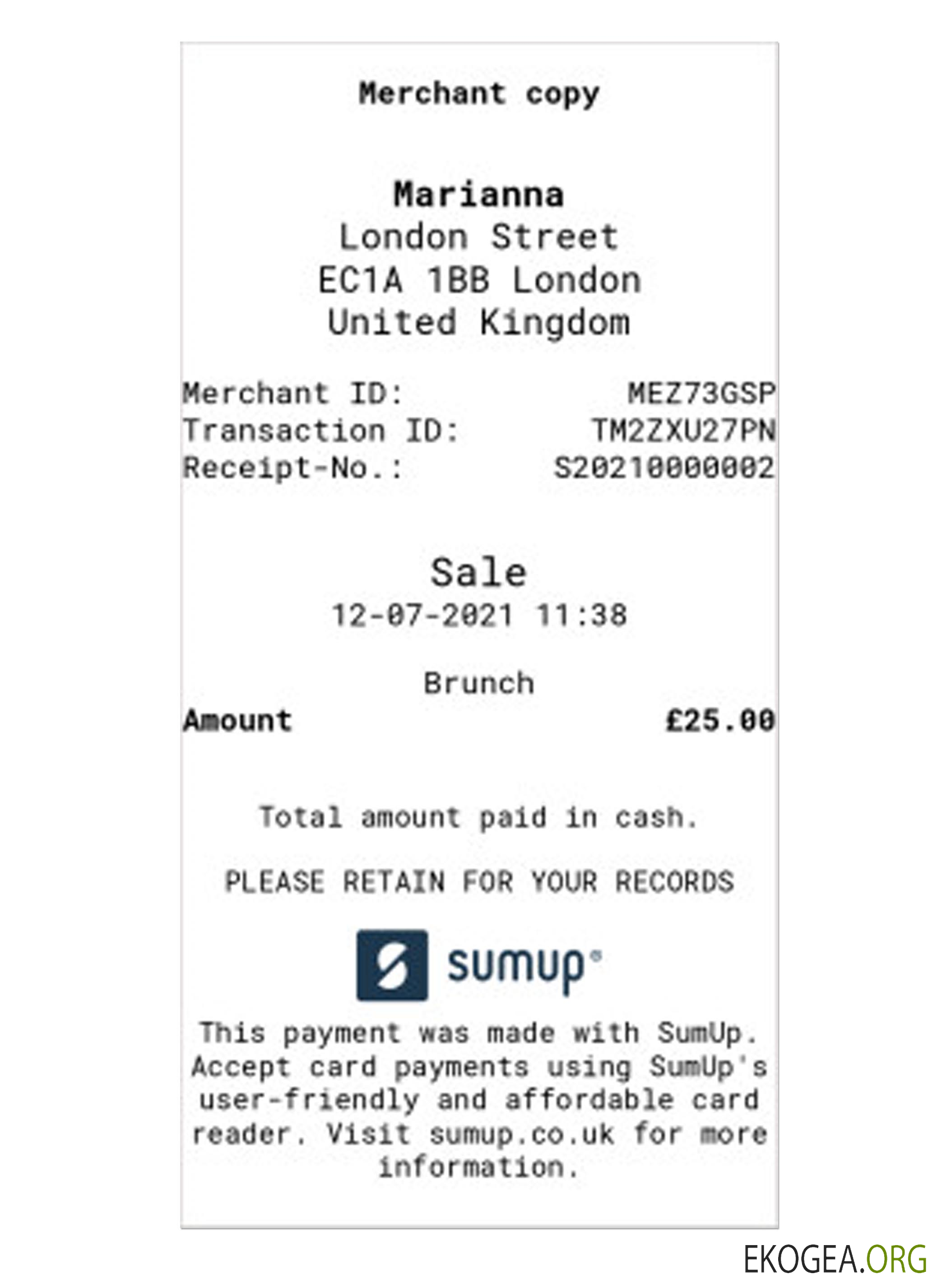 Chèque de paiement MARIANNA